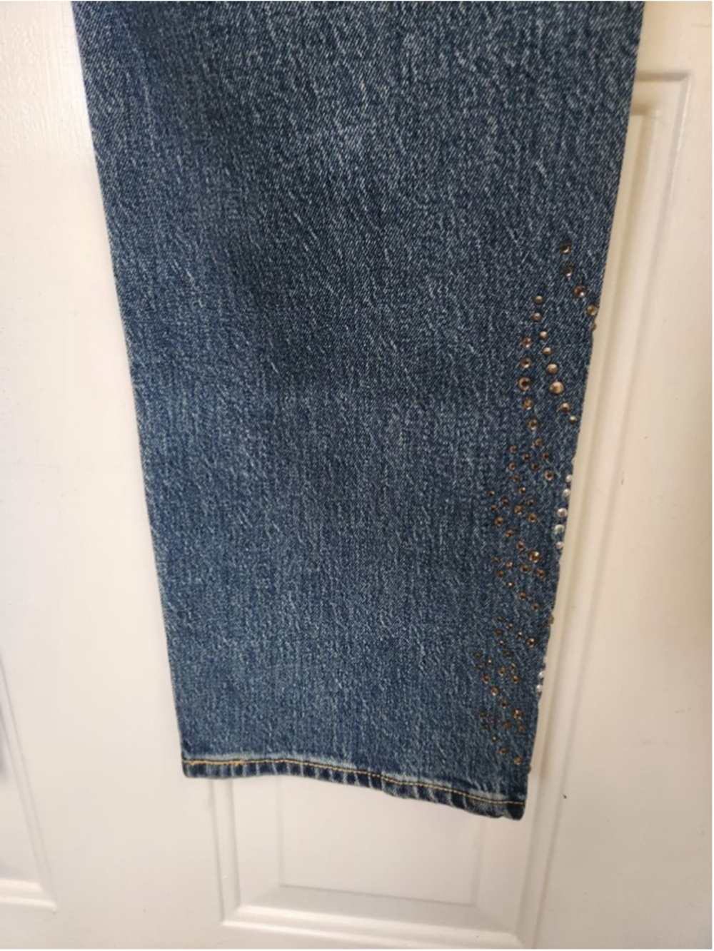 Levi's Blue 501 Curve Straight Leg Jeans with Studs Size 32X30 - Picture 10 of 10
